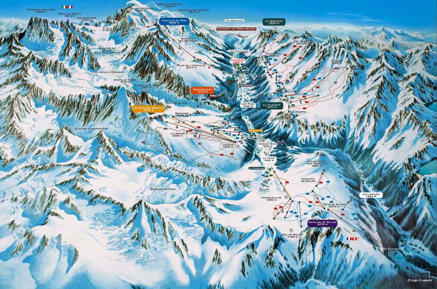 Domaine Skiable Chamonix Voyage Carte Plan   Chamskimap 