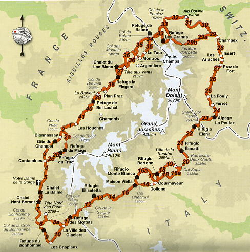 ALL STAGES OF THE TOUR DU MONT BLANC